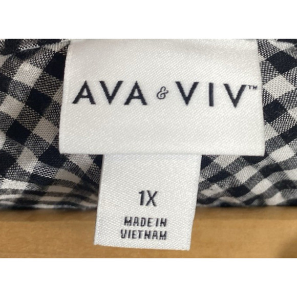 Ava & Viv Black and White Checkered Midi Dress - Picture 7 of 10